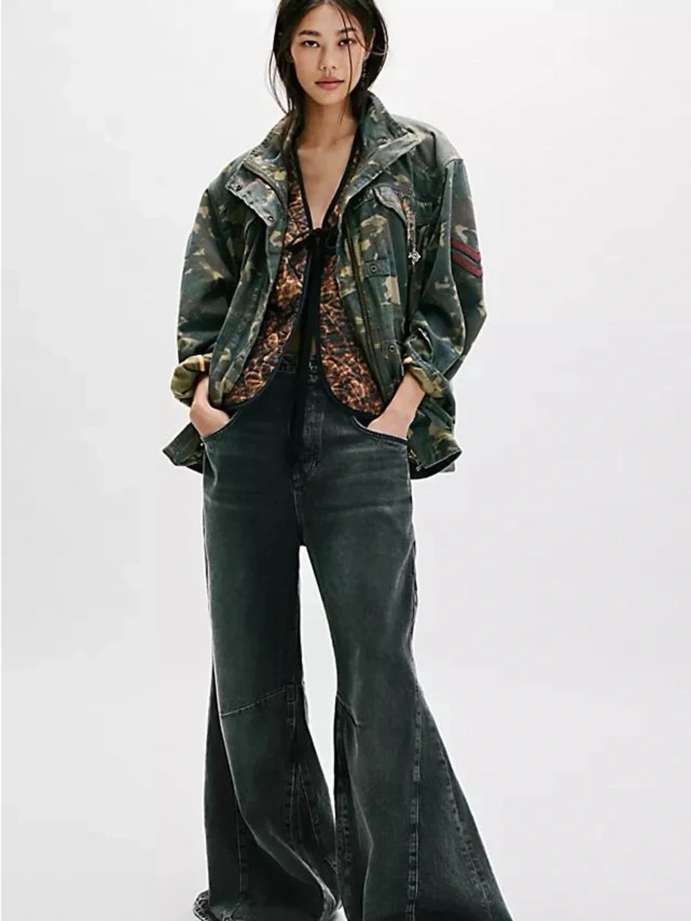 We The Free Gray Wide-Leg Eden Slouchy Jeans